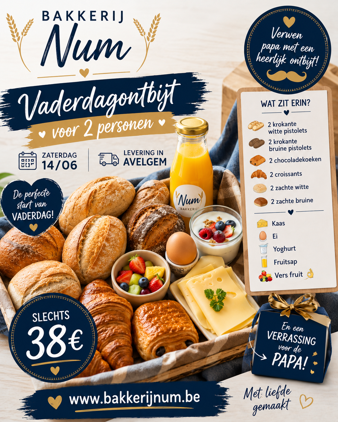 Vaderdag ontbijt 2pers avelgem