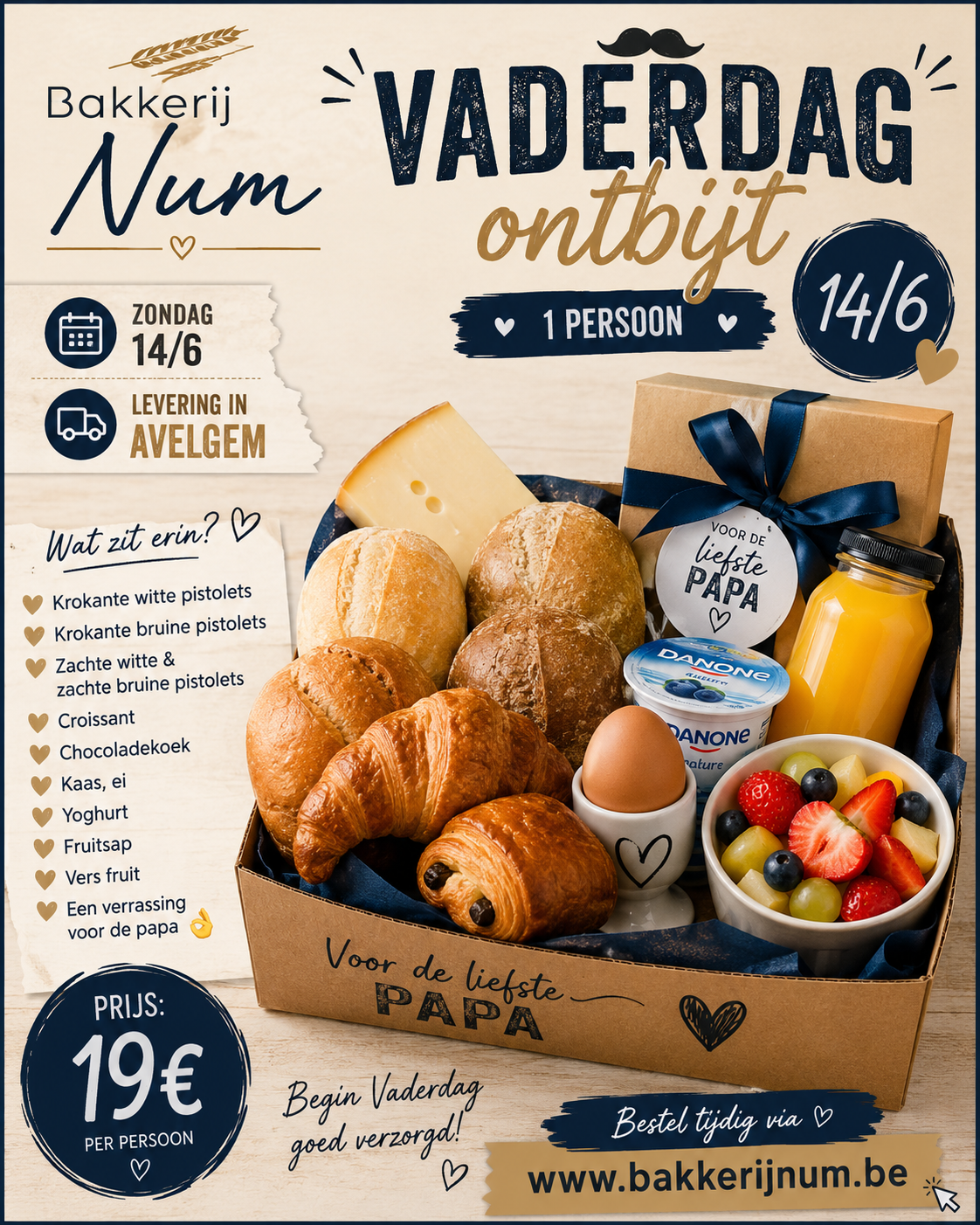 Vaderdag ontbijt 1 pers avelgem